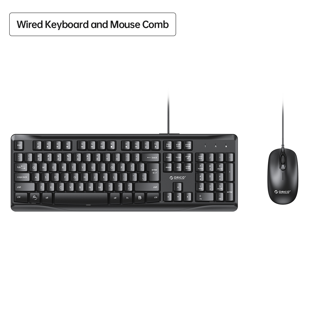ORICO Wireless Wired Keyboard and Mouse Protable Mini Slim Keyboard Mouse Combo Set for Computer Laptop PC Notebook Windows: Wired Keyboard Mouse