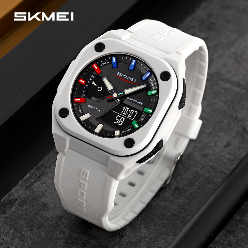 SKMEI 2328 reloj digital Reloj de pulsera deportivo de para hombre Cuenta regresiva Tiempo de ahorro de luz diurna con 5 relojes de despertador a prueba de agua