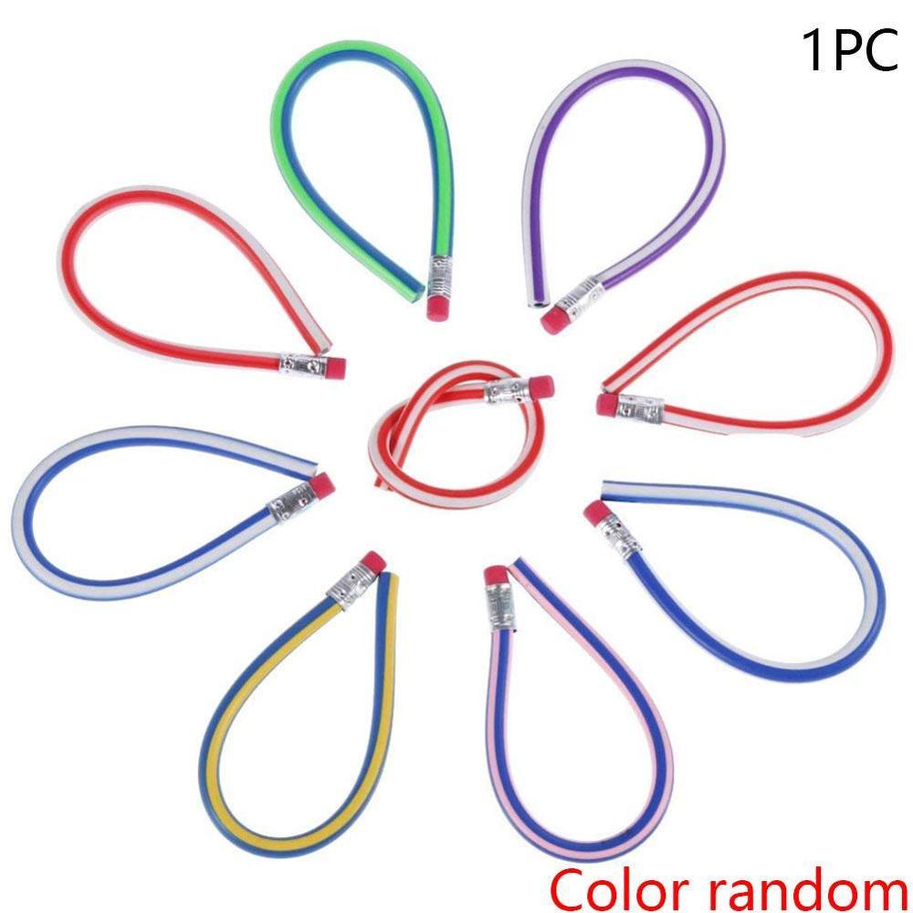 5 st /10 st färgglada bendy flexibel mjuk penna med suddgummi brevpapper student färgpennor skolkontorsmaterial