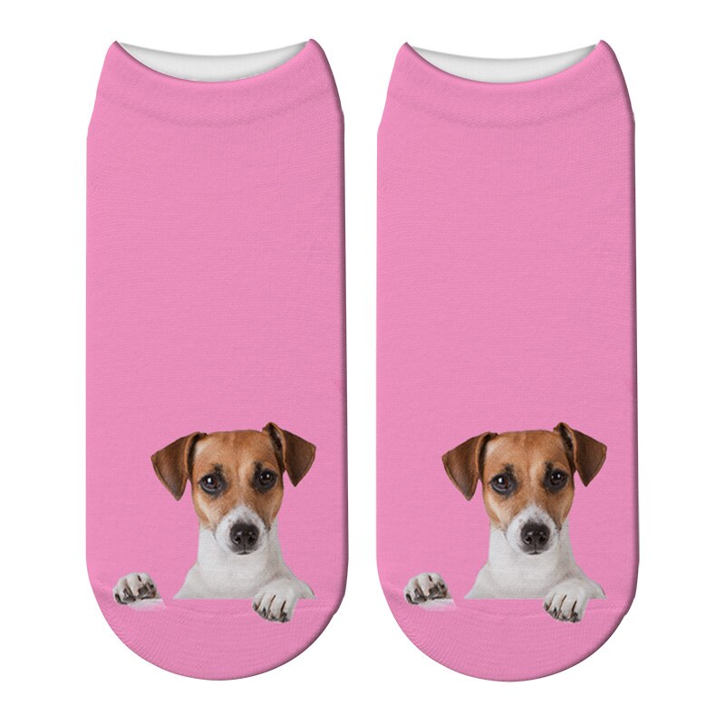 Calcetines impresión en 3D divertida estilo Harajuku Kawaii para mujer, calcetín tobilleros de corte bajo, de perro Multicolor, para Navidad,: Style7