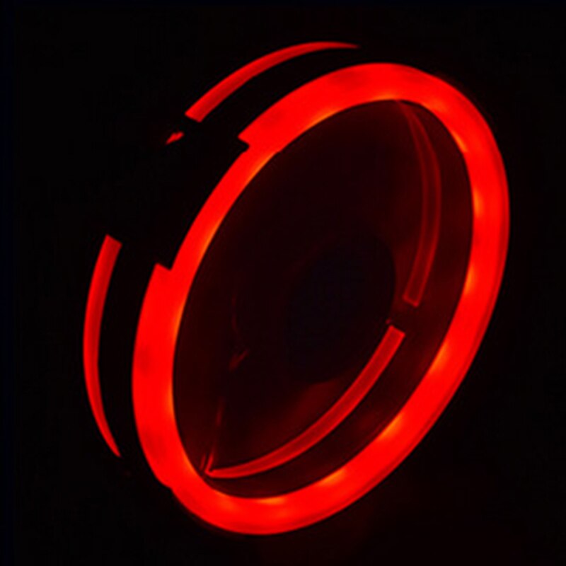 Ventilador de alimentación del ordenador de doble cara ventilador de ordenador ventiladores LED Aurora ventilador del chasis de luz LED rojo azul verde blanco ventiladores de refrigeración: Rojo