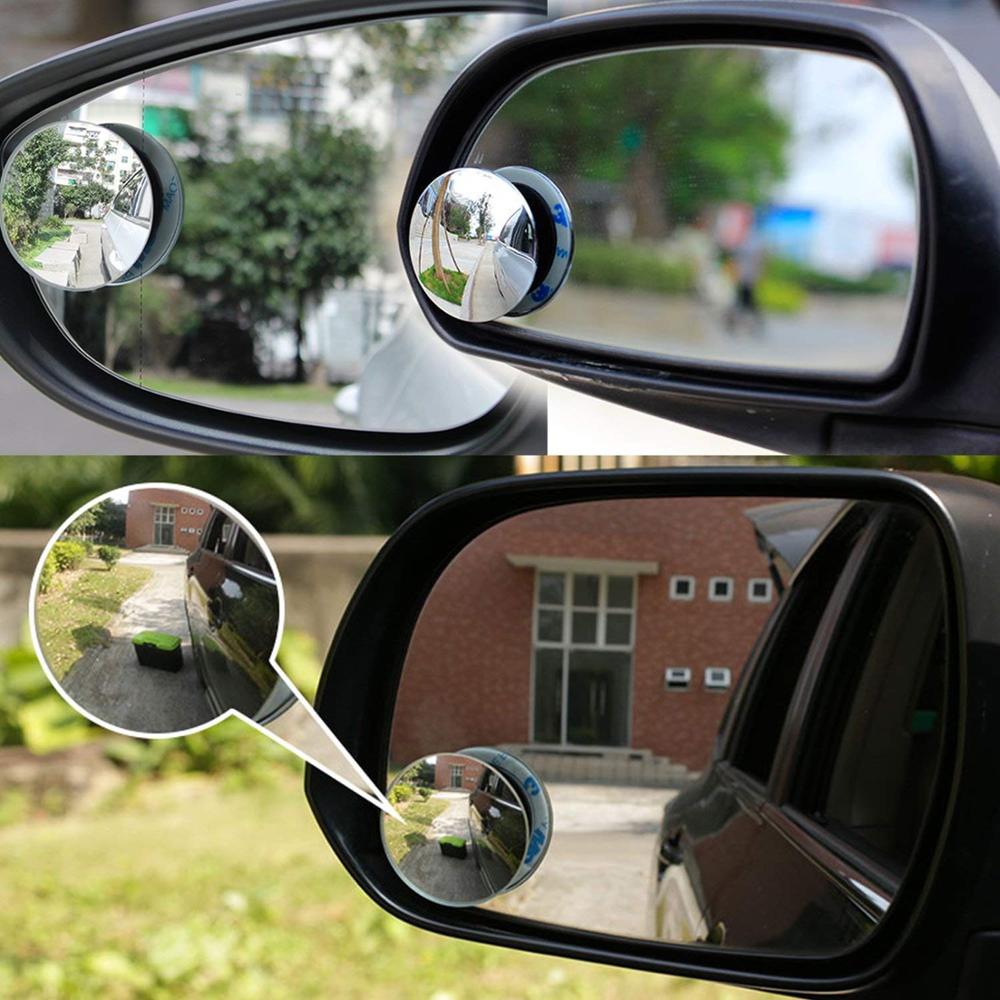 2Pcs Car Mirror HD Convex Mirror Blind Spot Auto Rearview Mirror 360 Degree Wide Angle Vehicle Parking Rimless Mirrors