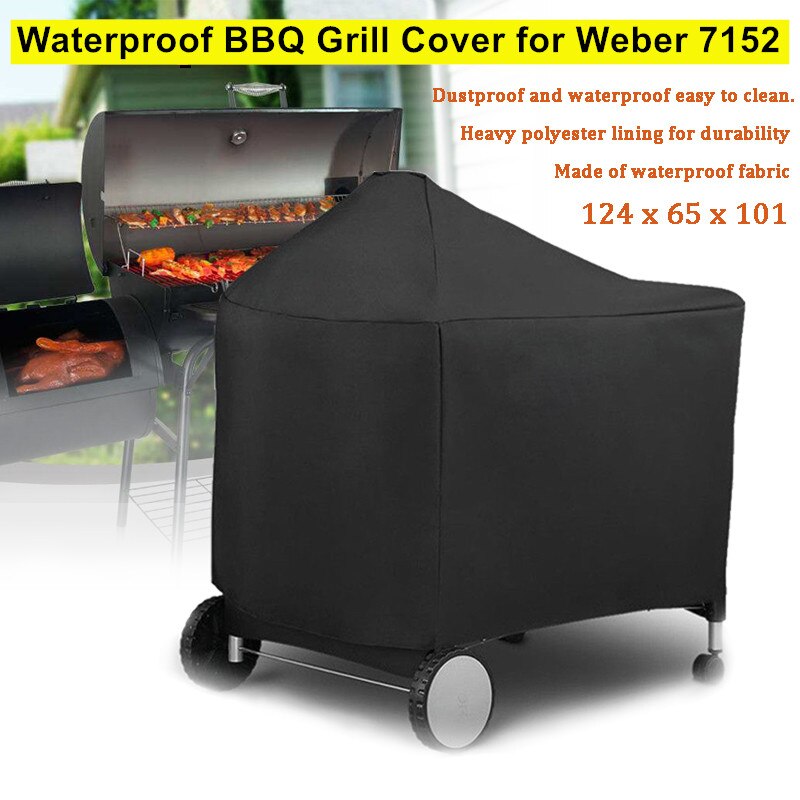 Waterdichte Bbq Grill Beschermhoes Voor Weber 7152 Houtskool Grills Outdoor Camping Bbq Accessoires 124x65x101cm