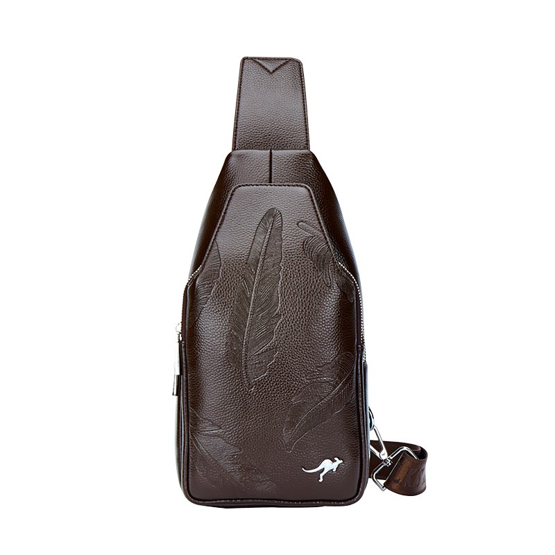 Sac de poitrine de de luxe pour hommes sacs à bandoulière Messenger sac à bandoulière en cuir sac à bandoulière en cuir sac à bandoulière homme sac à bandoulière: Marron