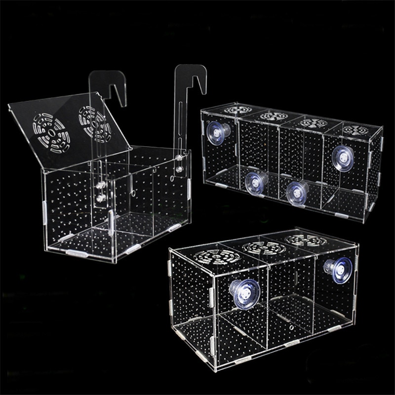 Large size aquarium breeding box acrylic isolation fish hatching single multi-grid boxes aquarium incubator 1pc