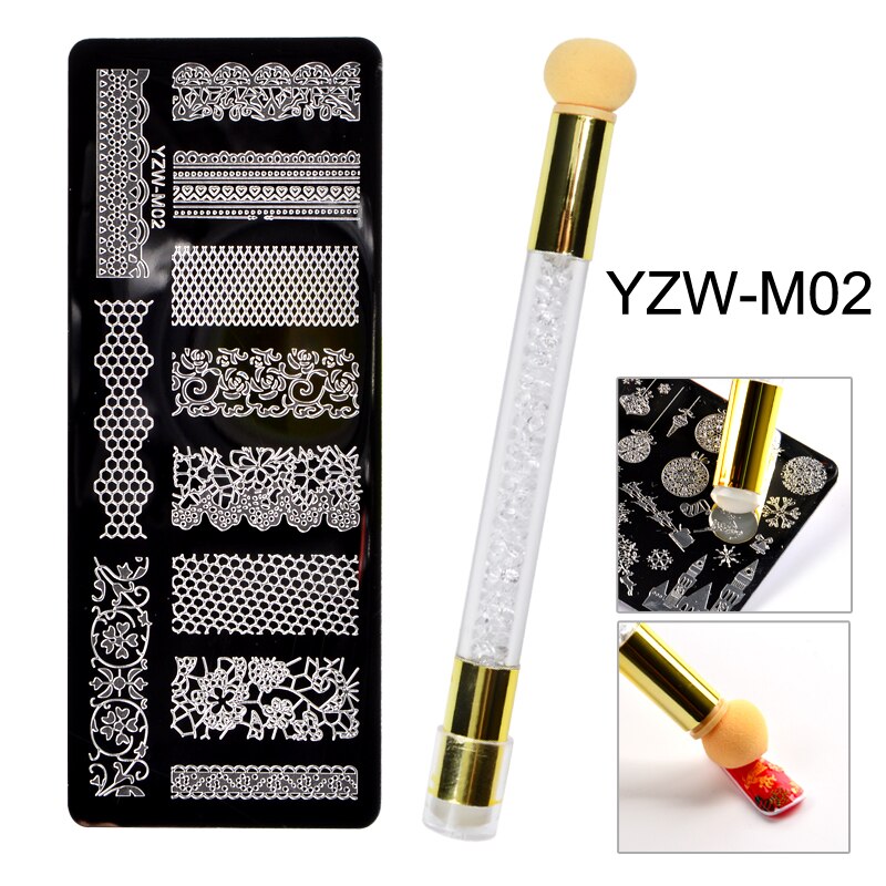 1 einstellen Nagel Stanzen Platten Schmetterling Schneeflocke Spitze Stempel Vorlage für Druck Schablone Werkzeuge: YZW-M02