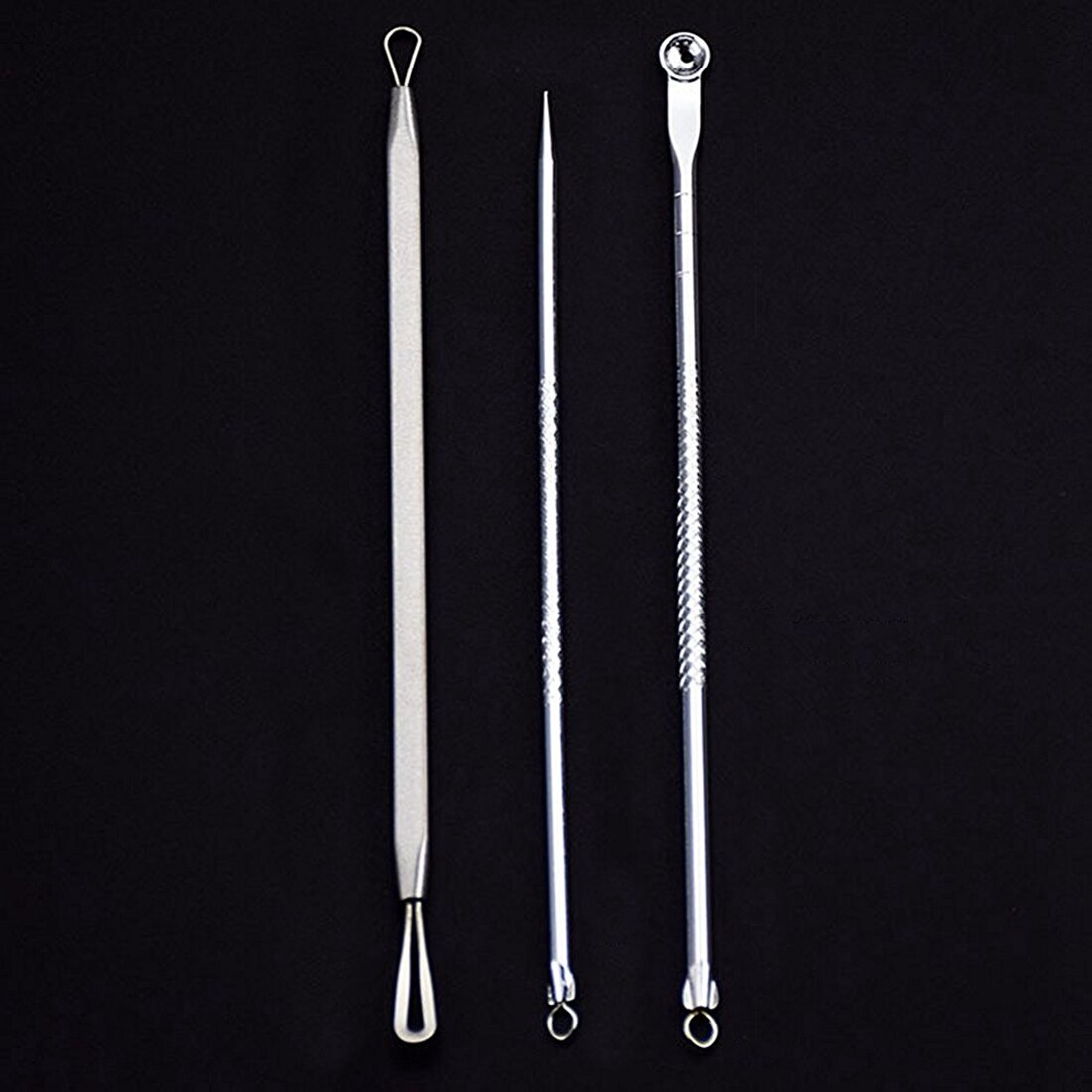 Stainless Steel Blackhead Pickel spot Extractor Remover Tool Kit 3pcs set