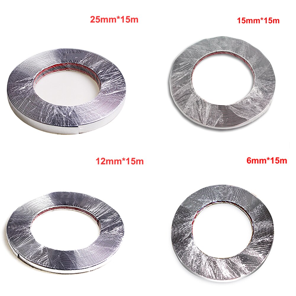 15M Silver Car window Chrome Decoration Moulding Trim Strip Tape Universal PVC anti-collision strip DIY Car body trim Sticker