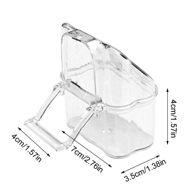 Perroquet oiseau Transparent en plastique nourriture tasse bol entreprise eau propre Silo abreuvoir X6HC
