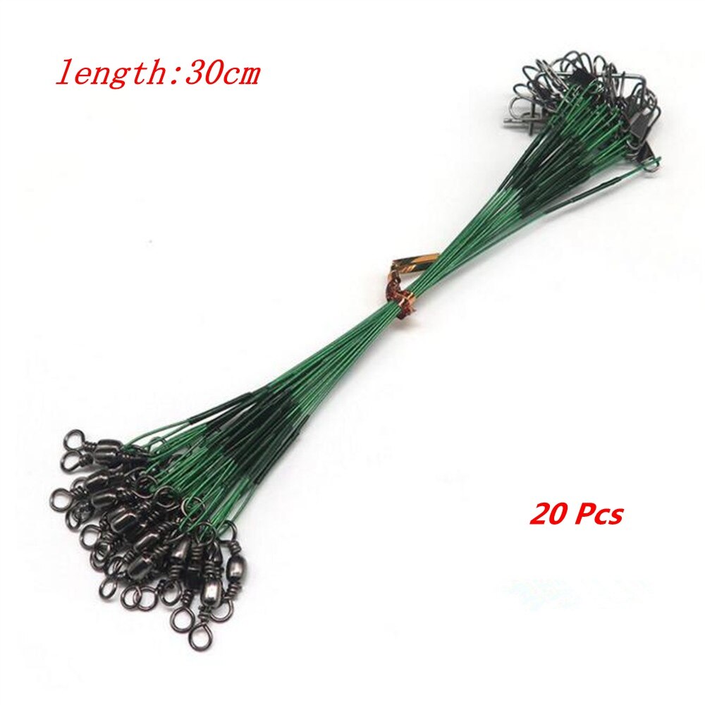 20 Teile/los Anti Biss Stahl Angelschnur Stahl Draht Führer Mit schwenken Angeln Zubehör Blei Ader Leine Angeln Draht 15CM-30CM: 4