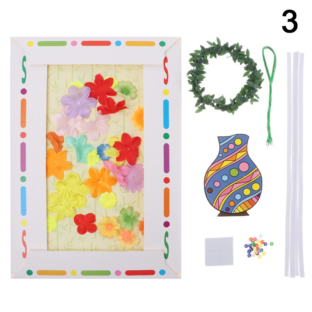 Button Bouquet Handmade DIY Production Material Package Mother's Day Greeting Cards Child Crafts Kindergarten Educational Card: 03