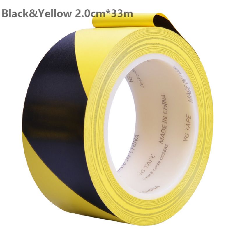 33M Warning Tape Waterproof Anti Slip Scratch Sticker Caution Adhesive Safety Tape: Black-yellow4.8cm