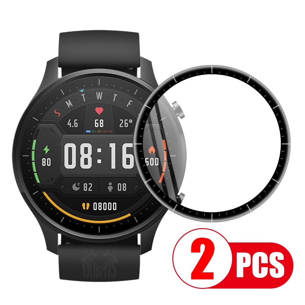 Pellicola protettiva con bordo curvo 20D per Xiaomi Mi Watch Color Global 2020 Smart Watch accessori per la protezione dello schermo morbido (non in vetro): 2 Pcs