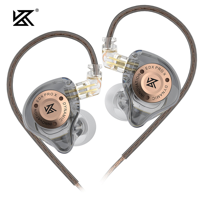 KZ EDX PRO X IEM Earphones Dynamic Drive HiFi Deep Bass Sound Earbud Sport Music Noise Cancelling Headset with Detachable Cable: black