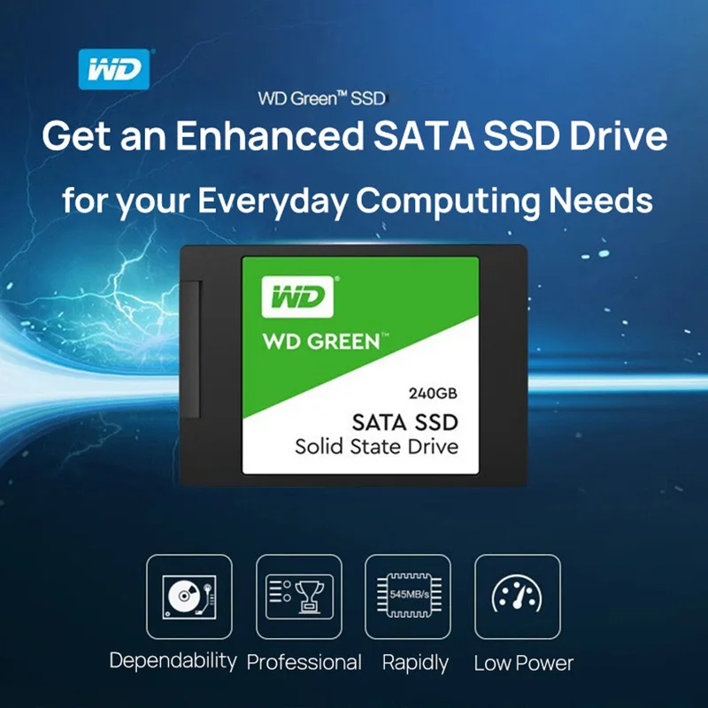 Original Western Digital WD Green Disk SSD SAT3.0 Serial Port 2.5 inch Desktop Laptop Office Solid State