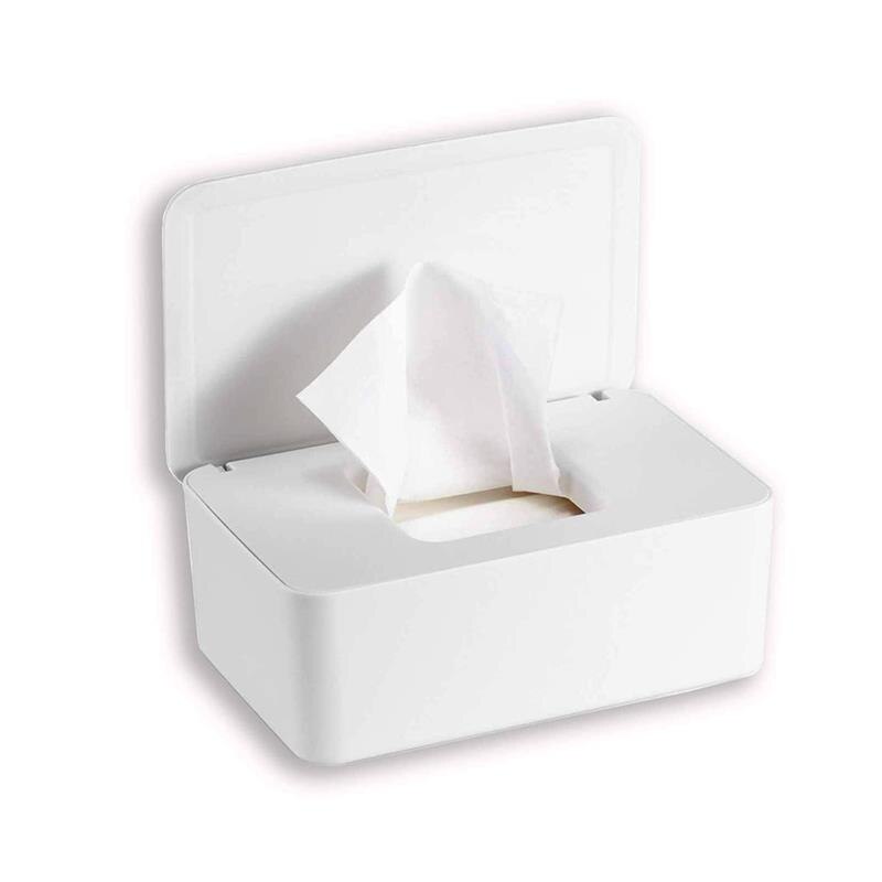 Babydoekjes Dispenser Pull Doekjes Dispenser Doekjes Case Houder Veeg Container Verzegeld Tissue Opbergdoos Voor Home Office: WHITE