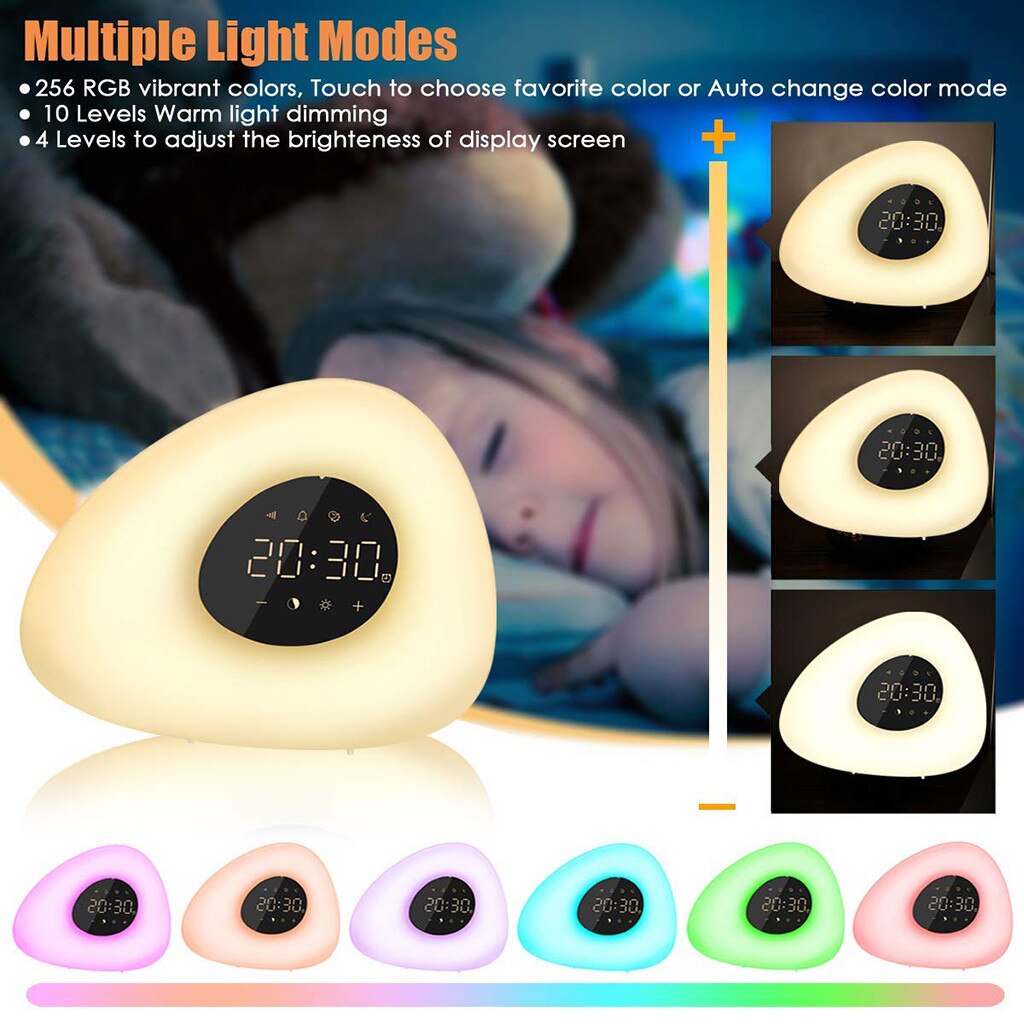 Alarm Clock Wake Light With Sunrise Simulation Alarm Clock And Sunset Simulation Sleep Light 1PC Sunrise Alarm Clock