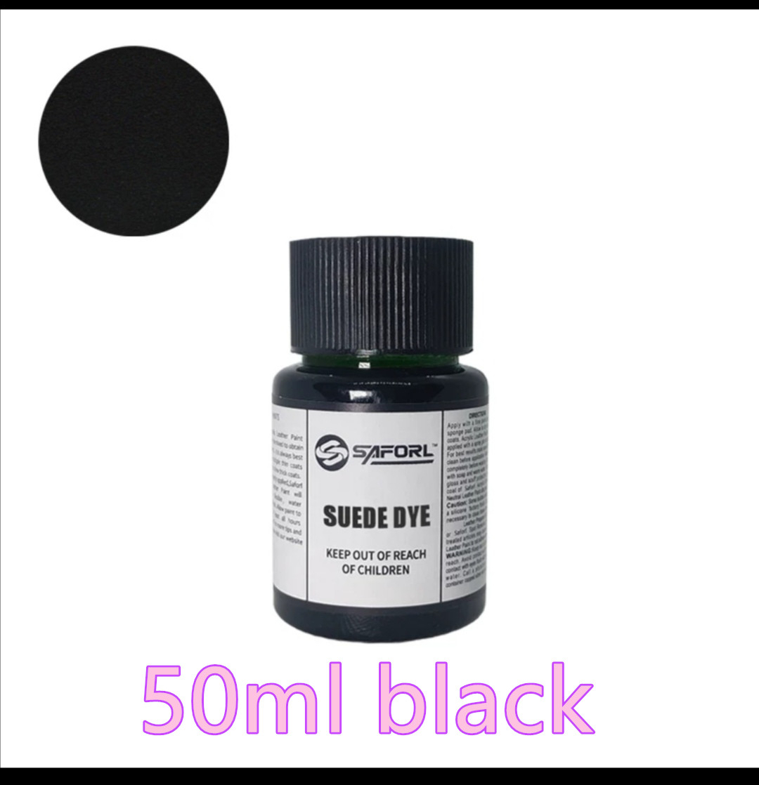 19 farver 118ml usa importeret ruskind pels farvestof farvestof farvestof pigmenter diy håndlavet læder farve skiftende sko taske: 50ml sorte