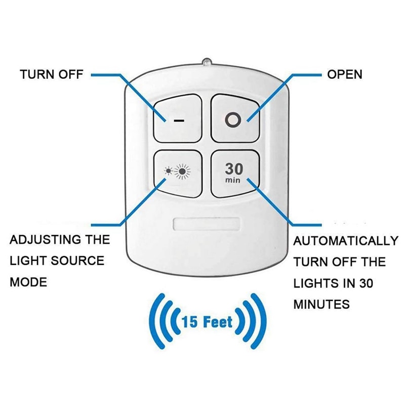 de luz LED para debajo de gabinete con Control remoto funciona con pilas LED armarios luces para iluminación de baño de armario