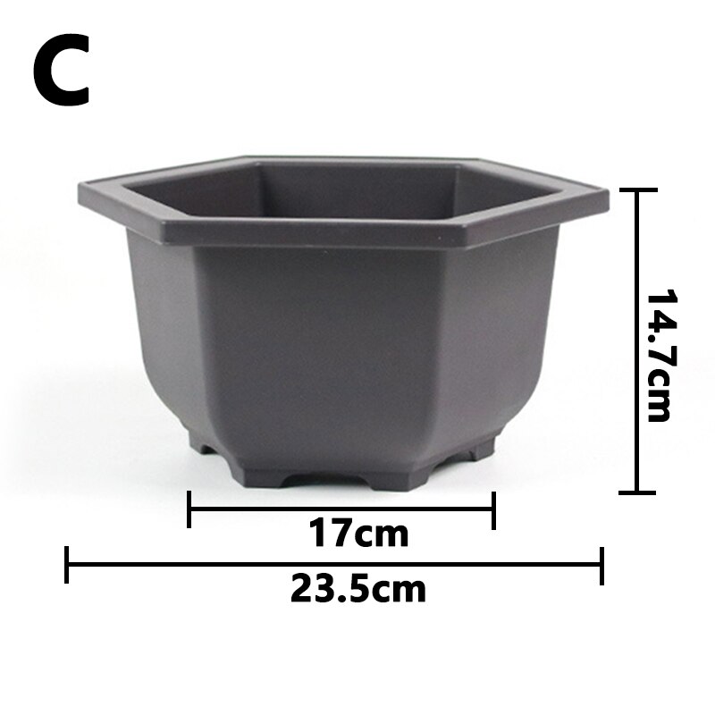 Floor Pots Plastic Plant Flower Nursery Pot For Home Decor Large Hexagonal Outdoor Garden Flowerpot With Tray Garden Supplies: 03