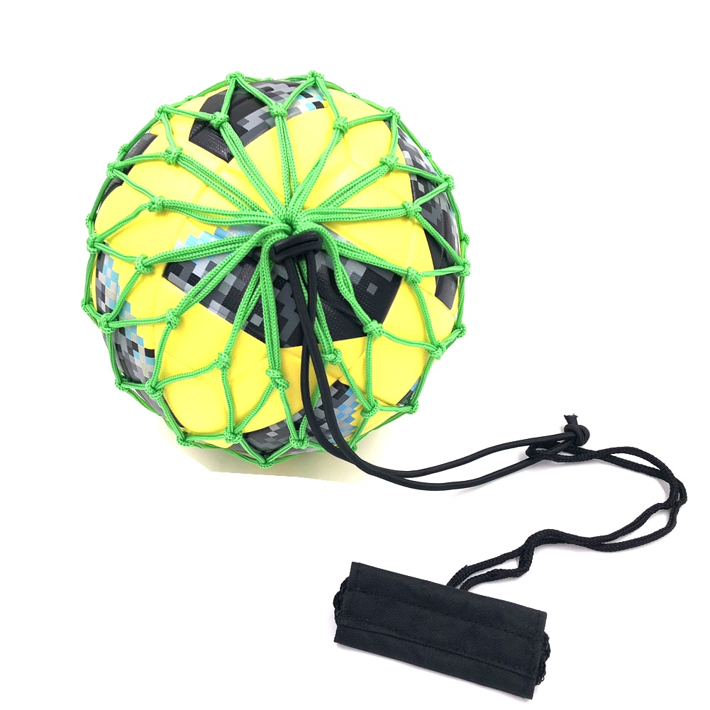 Handle Solo Soccer Kick Trainer with Ball Locked Net Football Ball Bungee Elastic Training Juggling Net Size 3, 4, 5