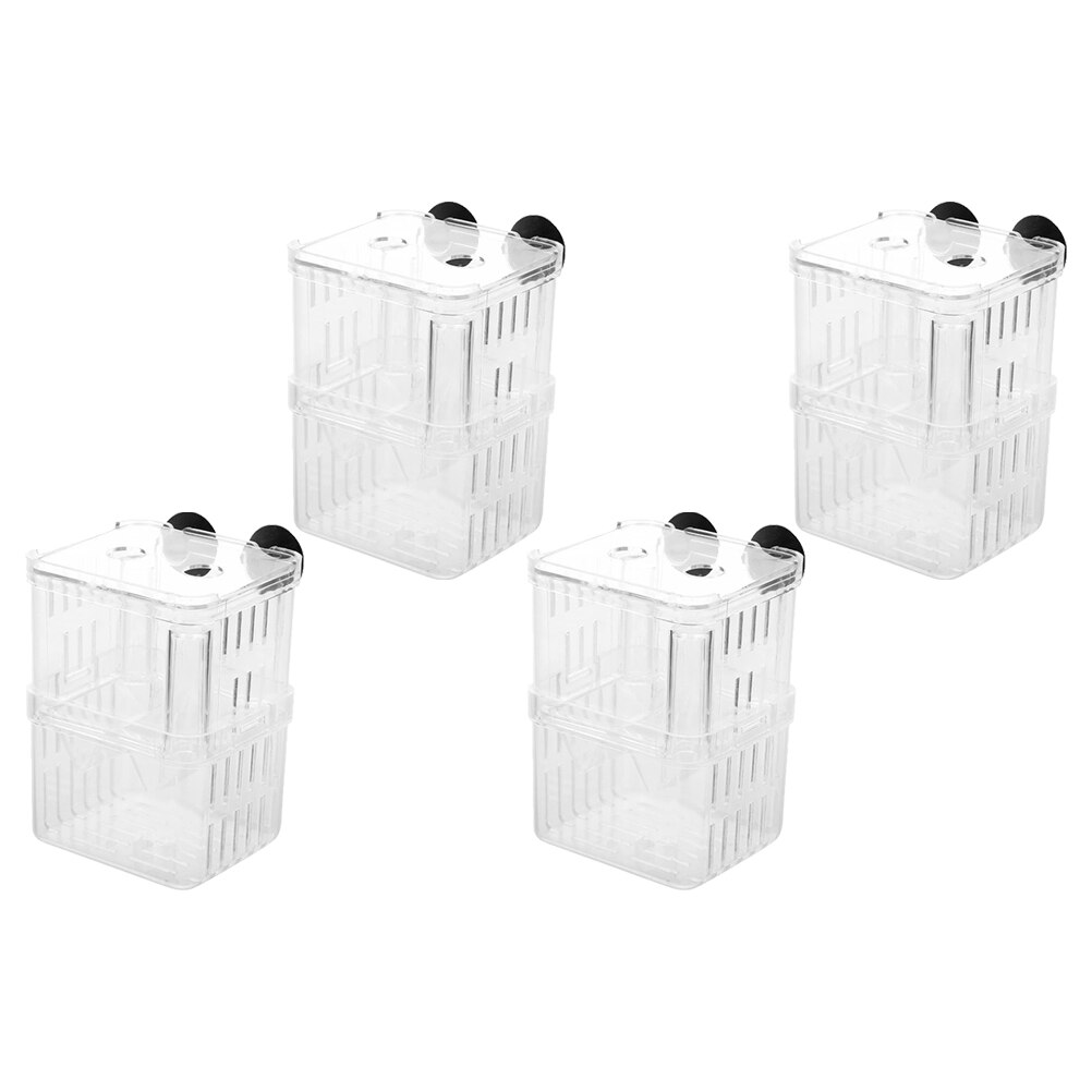 4pcs Fish Breeding Boxes Aquarium Fish Breeder Fish Tank Breeding Cases Containers