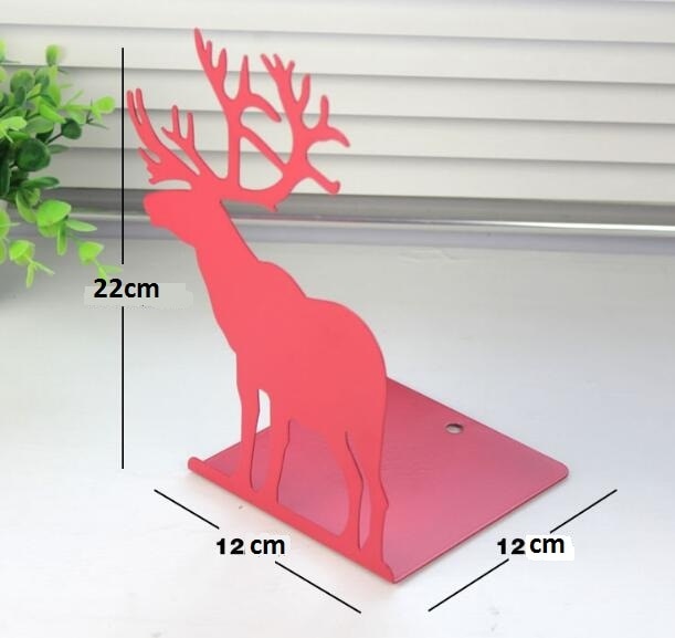 Sujetalibros de Metal de ciervo, soporte de extremo decorativo para libros, blanco, negro, azul, alce rojo, 2 unidades/par