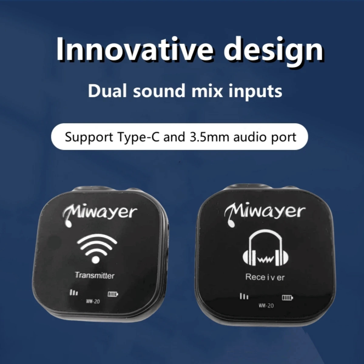 Miwayer 5.8G Draadloos in-ear monitorsysteem Zenderontvangersysteem IEM-systeem met zenderontvanger Automatisch koppelen