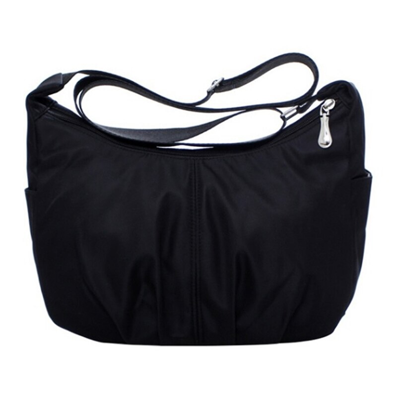 Waterproof Nylon Hobo Messenger Bags Women Crossbody Shoulder Bags Ladies Handbags women's: black