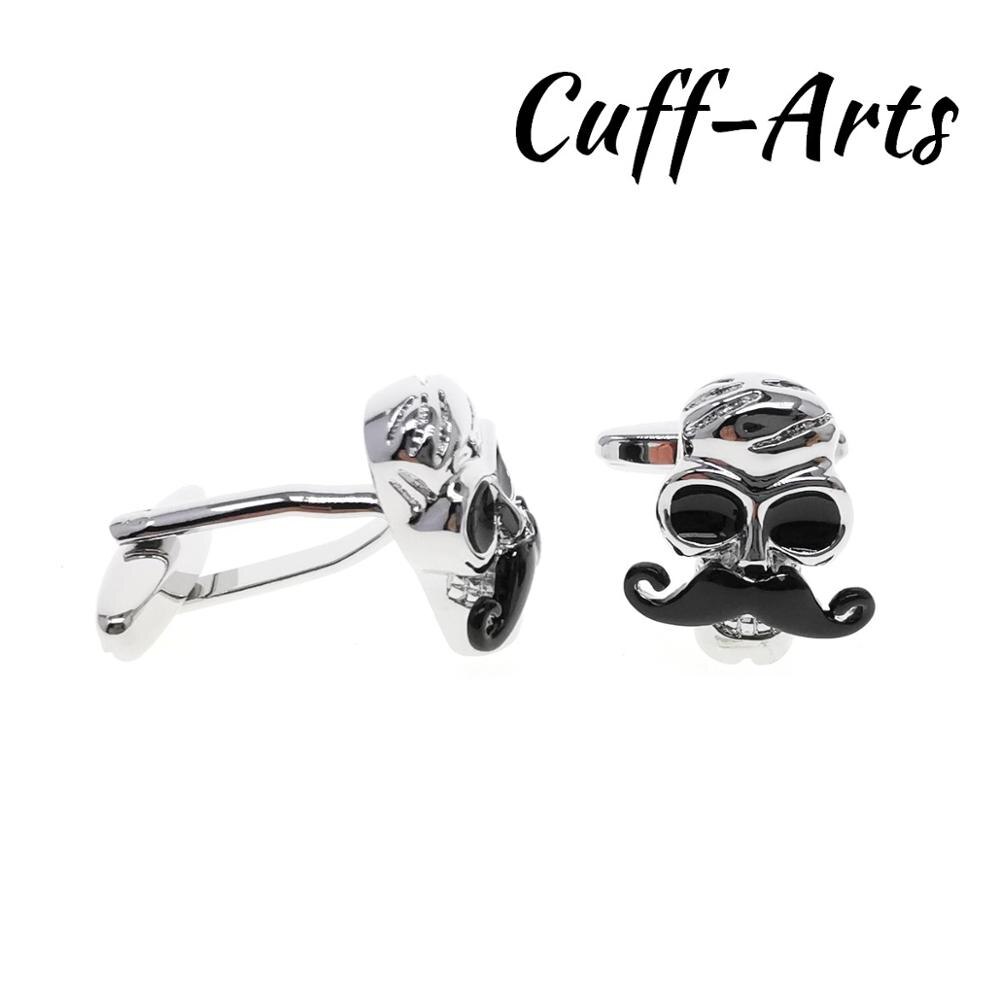 Gemelos con calavera para hombre, Gemelos con motivo De bigote, para hombre, Gemelos, Les boutones De Manchette De Cuffarts C10619