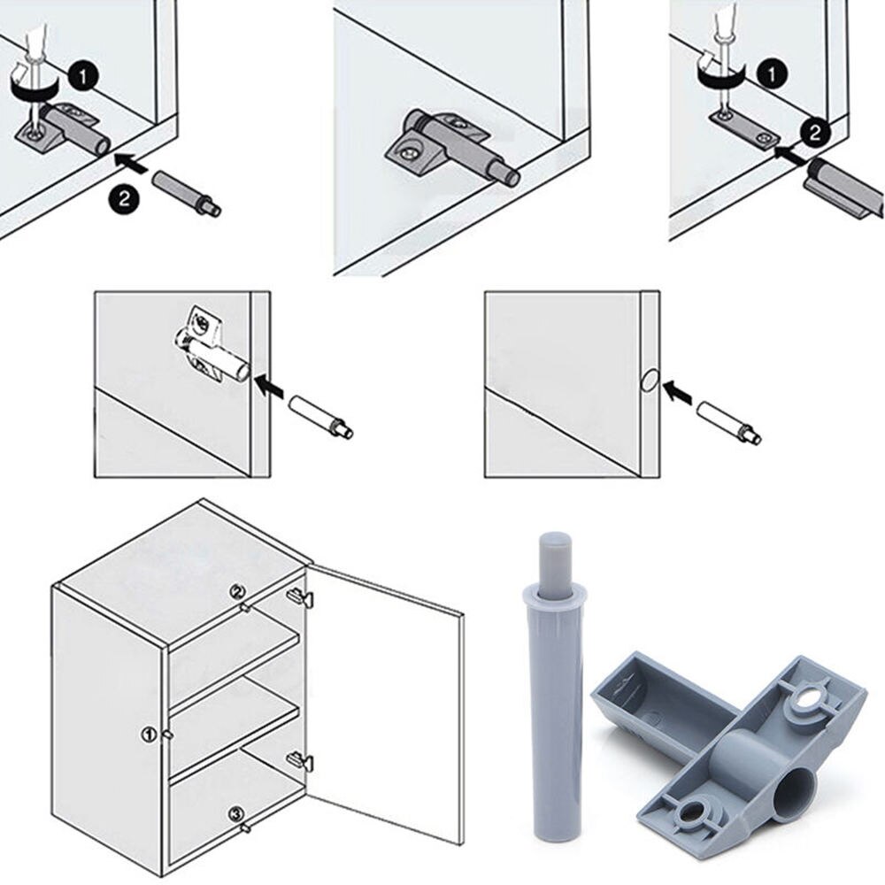 10Pcs Kitchen Cabinet Door Stop Drawer Soft Quiet Close Closer Damper Buffers With Screws For Furniture Hardware