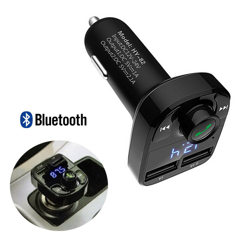 Car Hands-free Wireless Bluetooth FM Transmitter MP3 Player Dual USB Charger X8