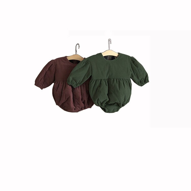 Winter Baby Meisjes Jongens Bodysuits Baby Solid Thicken Corduroy Lange Mouwen Warm Jumpsuit Trui Herfst Babybodysuit