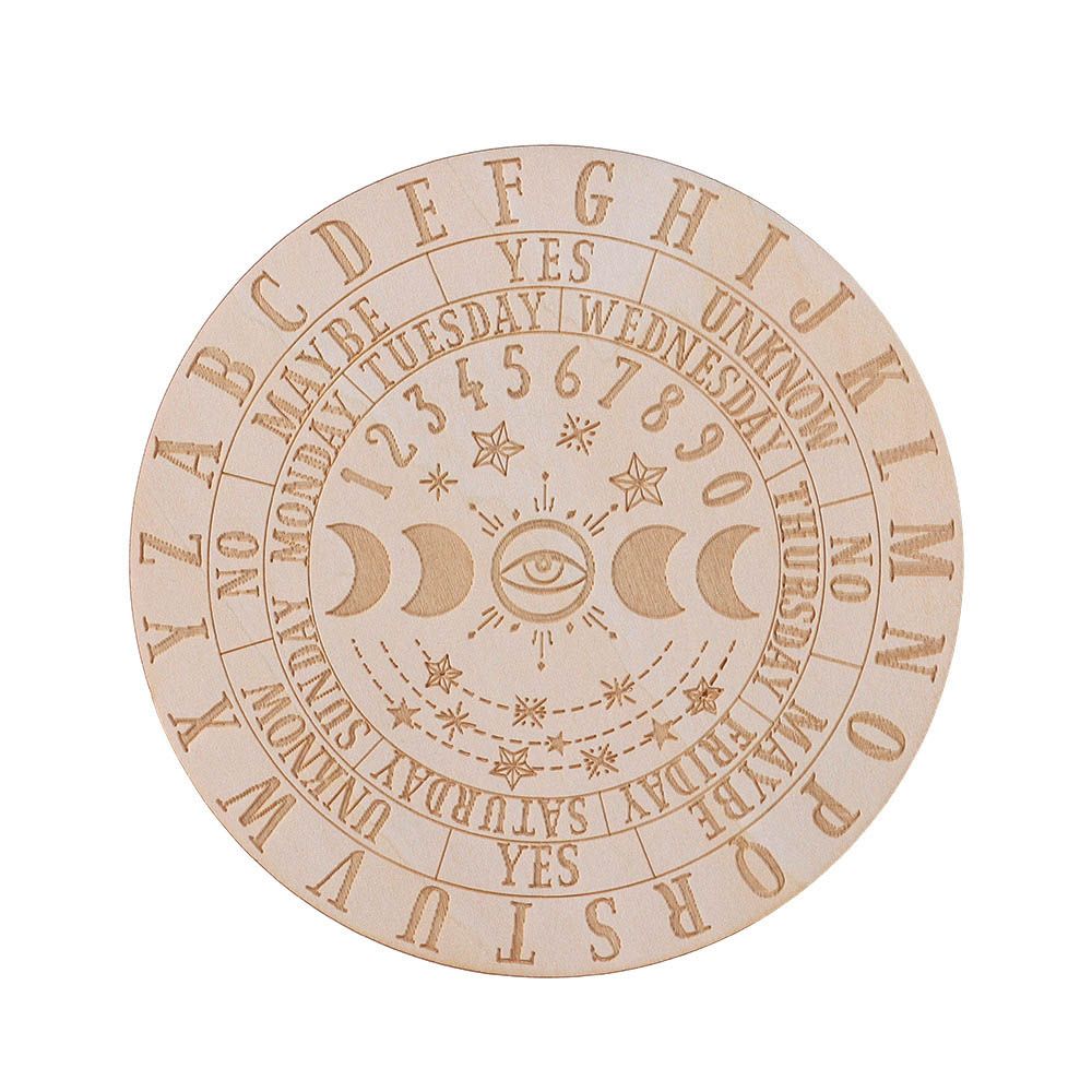 2022 Bloem Van Leven Vorm Houten Slinger Board Maken Heilige Geometrie Ornament Met Sterren Zon En Maan Handgemaakte Onderzetters: Style 3-White 15cm