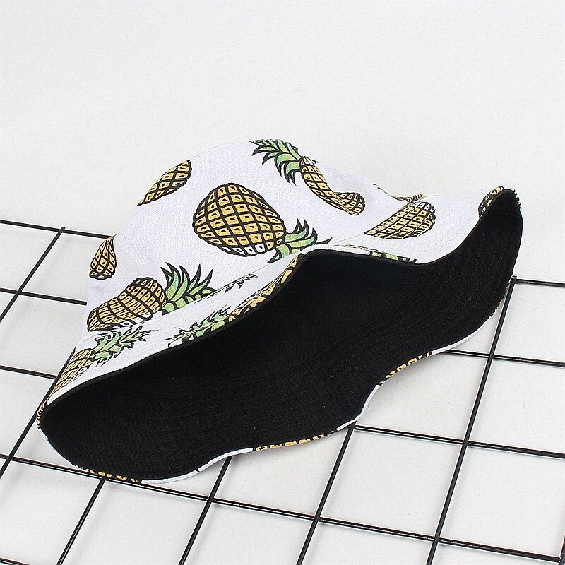 Chapeau ananas printemps été accessoires bob hip hop chapeau japonais harajuku unisexe chapeau de pêcheur femme