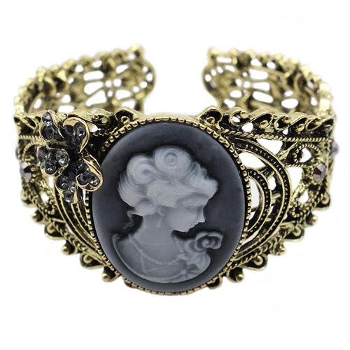 Bracciale Rigido Etnico - Diametro Interno Regolabile 7cm - Motivo Pianta - Placcato Oro/Argento/Bronzo: Bronzo B0220Z