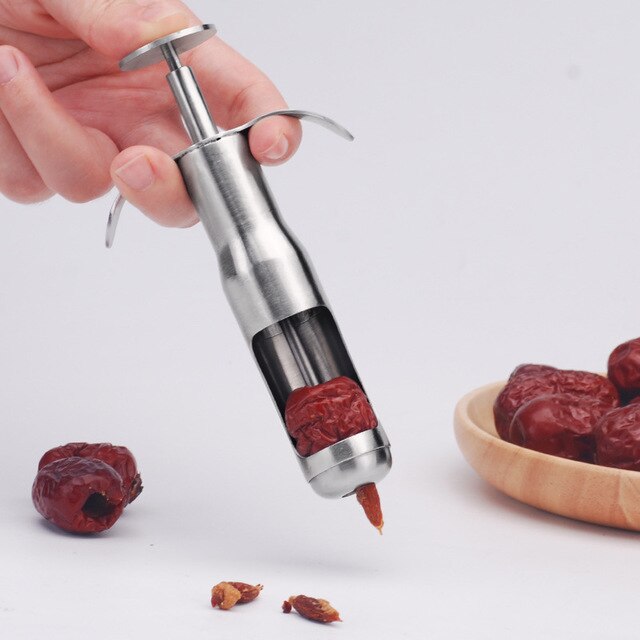 7 inch 304 Stainless Steel Cherry Jujube Core Pitter Fruit Kitchen Olive Core Gadget Stoner Remove Pit Tool Removal Core Seeder