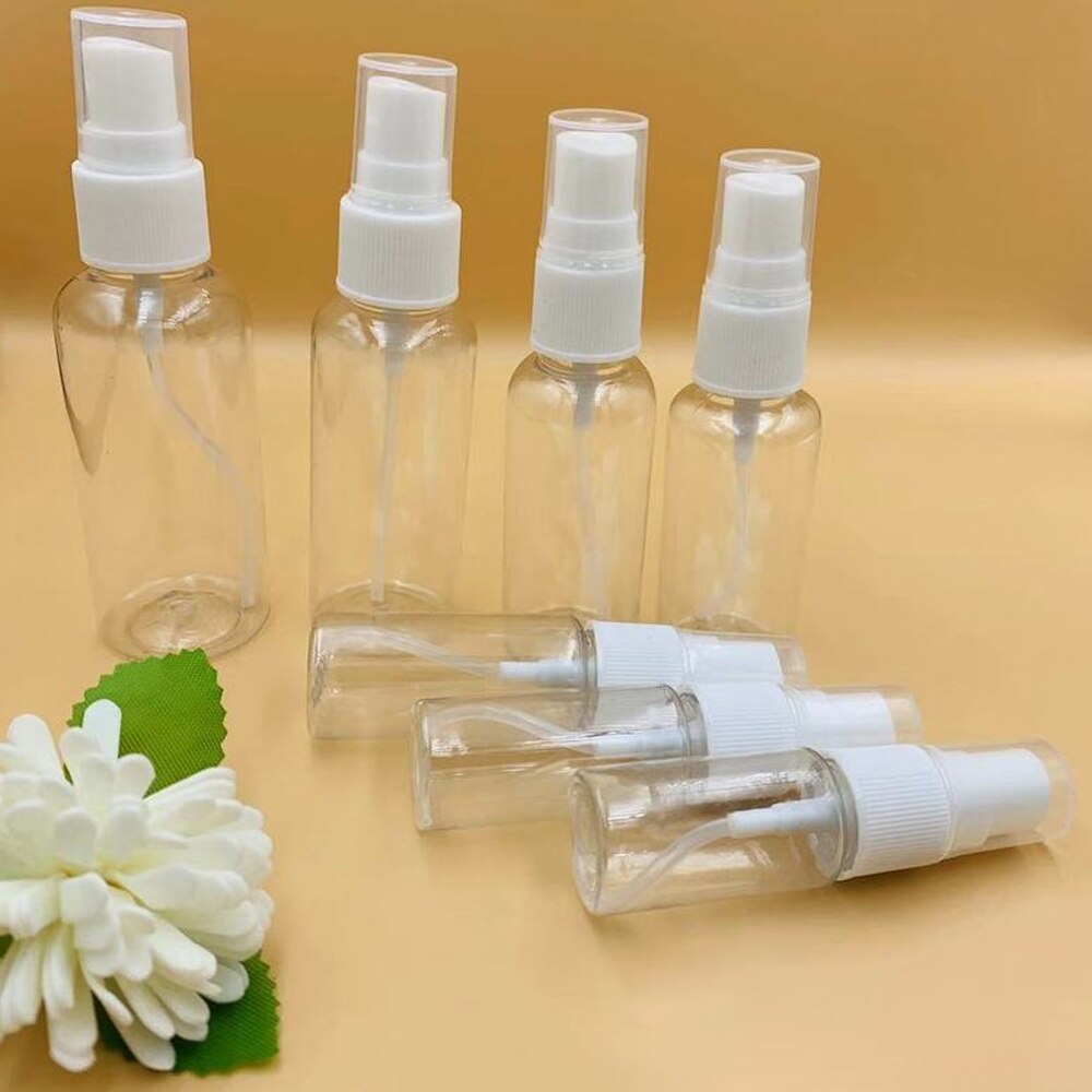 10-100ml bärbara genomskinliga tomma alkoholspray påfyllningsbar mini parfymflaska kosmetisk vätskebehållare plast atomizer pump