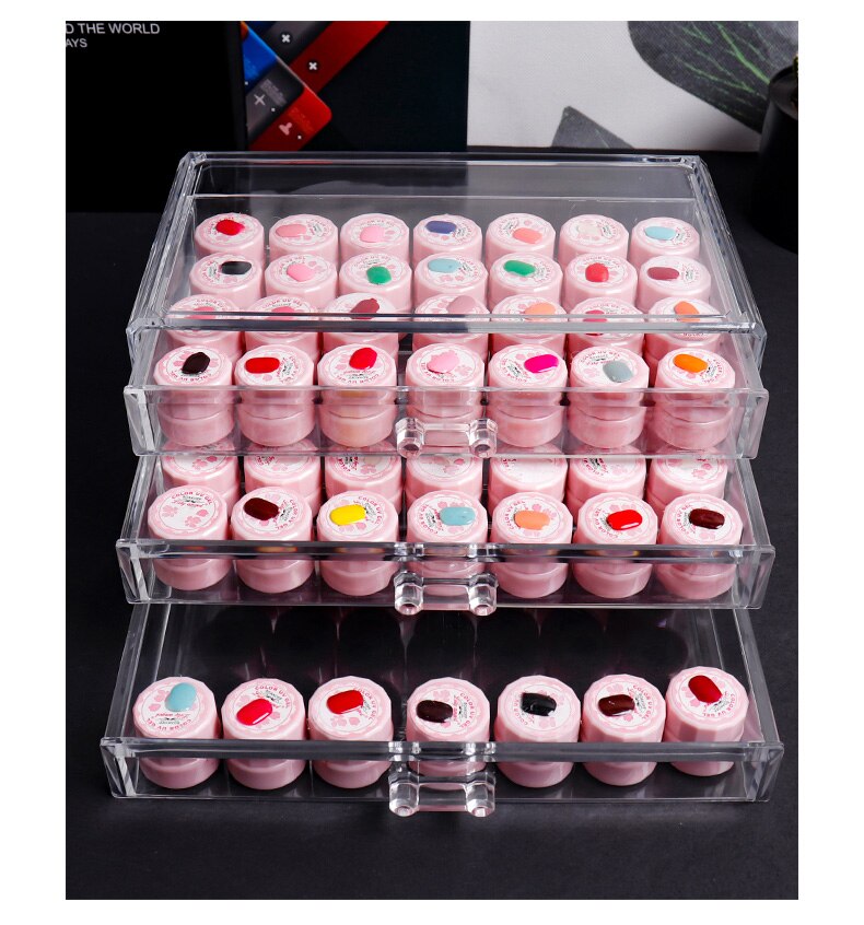 Akryl nail art tilbehør perler opbevaring kuffert skuffe æske krystal negle kunst dekoration arrangør holder smykke beholder