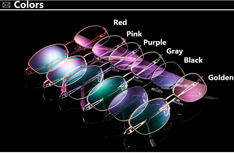 Gafas ópticas de aleación de titanio para mujer, montura ultraligera para miopía, gafas de medio borde