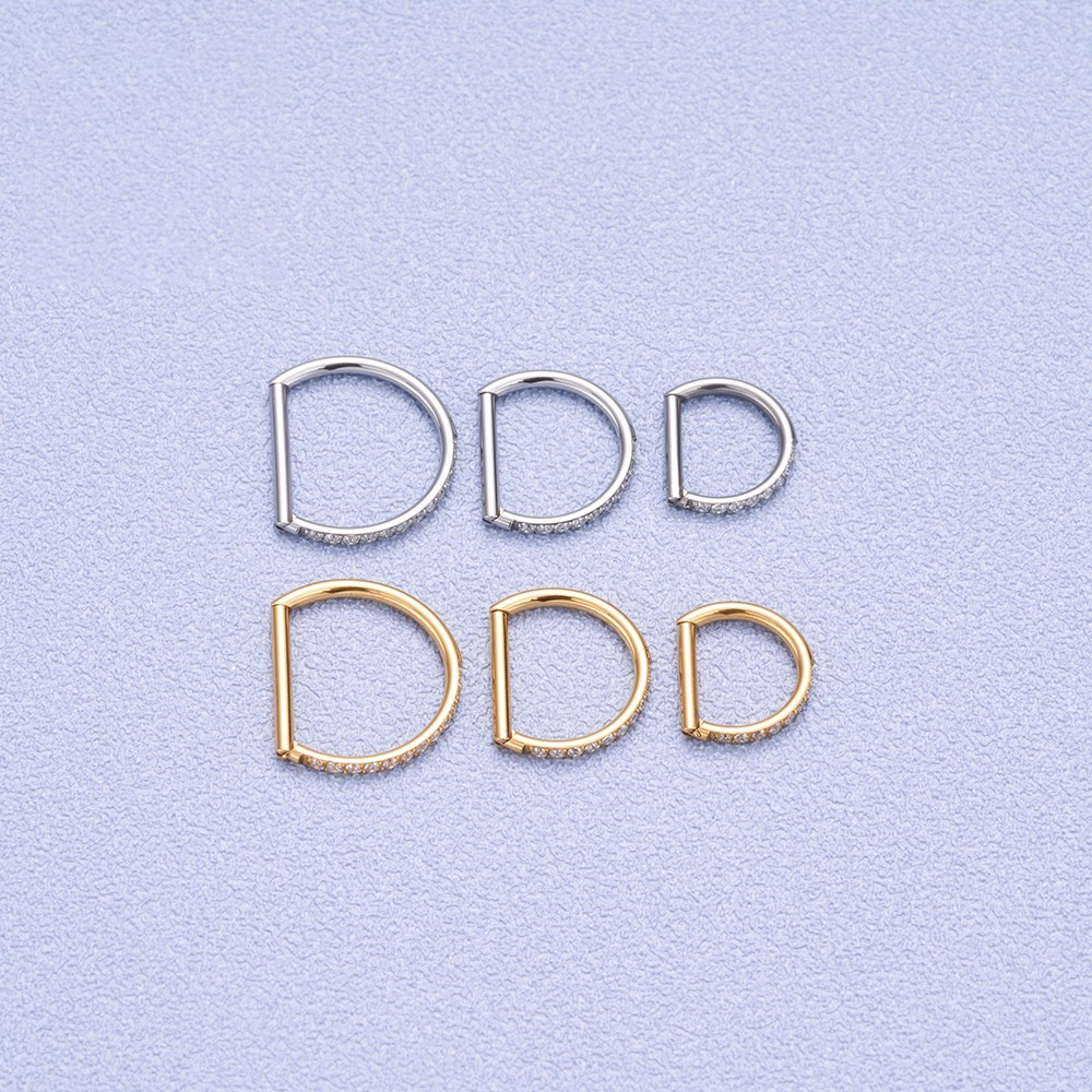 Pendientes de titanio G23, aro redondo para cartílago del trago, hélice Daith, labio con bisagras, segmento, oreja, nariz, anillo, joyería para Piercing corporal