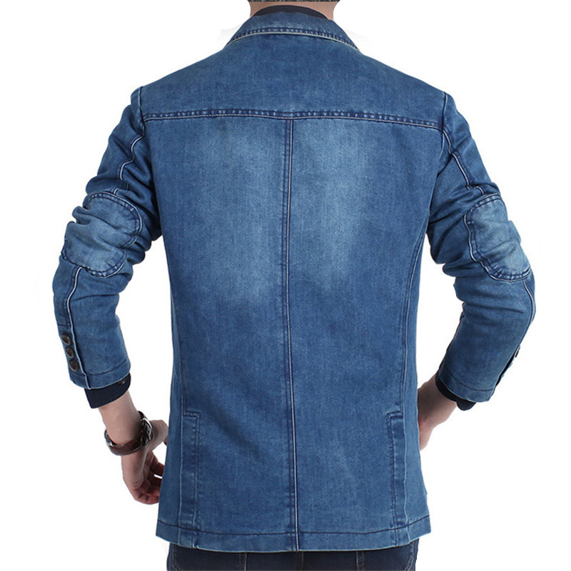 Casual Mannen Pakken Jassen Slim Fit Mannelijke Jassen Kleding Plus Size M-4XL Herfst Winter Jeans Blazer Mannen Katoen denim Smart