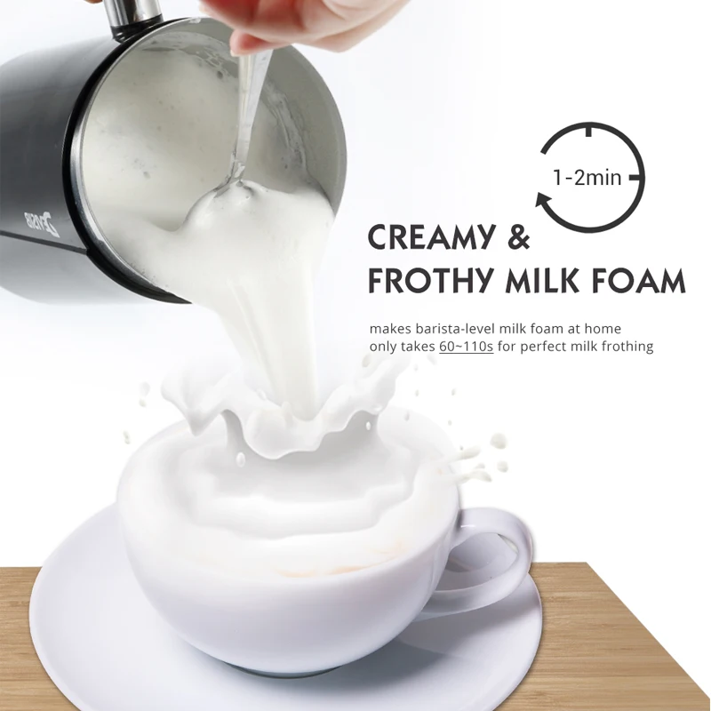 DEVISIB 3 in 1 Espumador de leche eléctrico, 300ml, máquina automática de espuma fría y para café Latte, capuchino, Macchiato, Chocolate