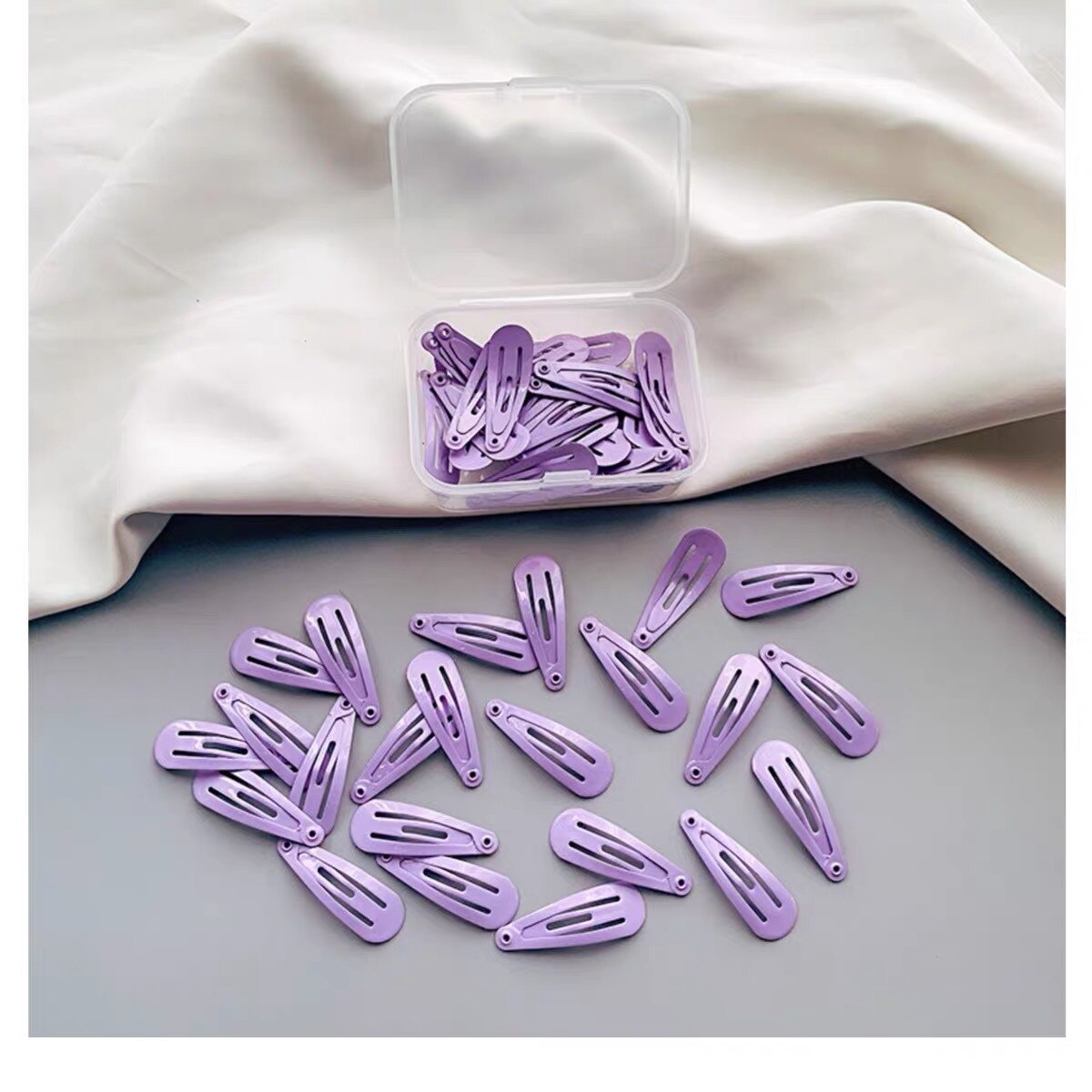 50 pçs/caixa 3cm spray liga drop-shaped crianças grampos de cabelo doce cor bonito meninas acessórios de cabelo bebês barrettes headbands: 11