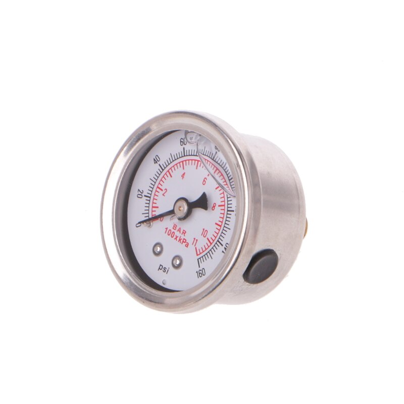 Bränsletrycksregulator mätare 0-160 psi / bar vätskefyllning krom brännolja mätare  e7ca