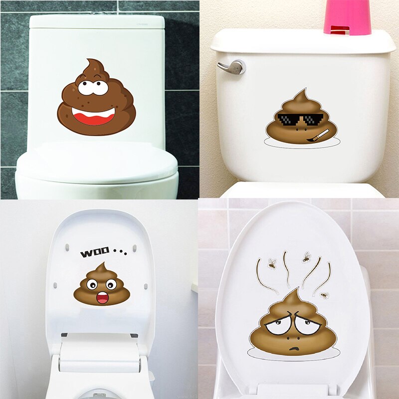 Wall Sticker Vinyl Decals Toilet Stickers Cute Poo Home Decoration Poster Toilet Cover Funny Stickers