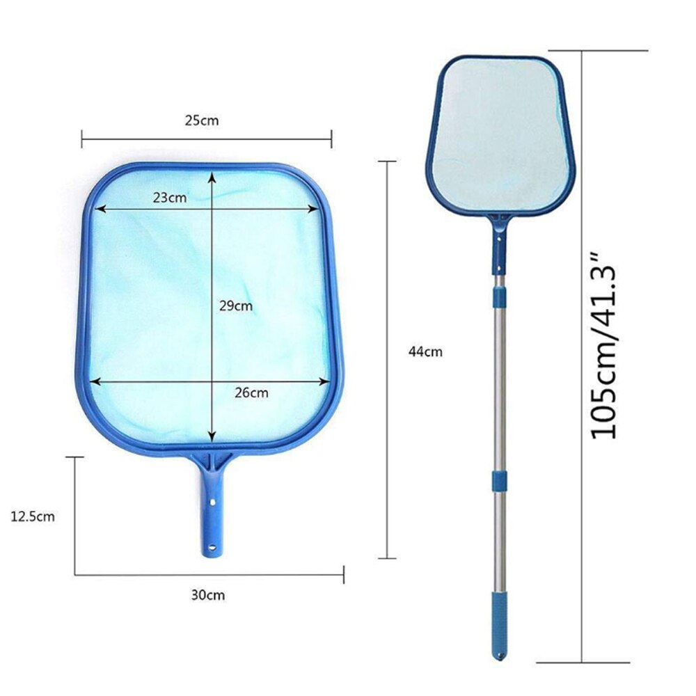 Blå pool rengöring nät verktyg bärgning nät mesh pool skimmer lövfångare väska pool renare tillbehör