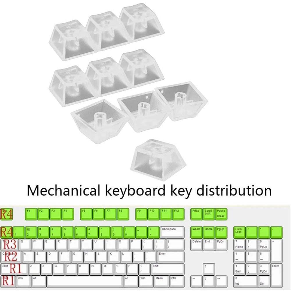 Teclas ABS transparentes para teclado mecánico, teclas con retroiluminación mate para CHERRY Gateron, 10 piezas
