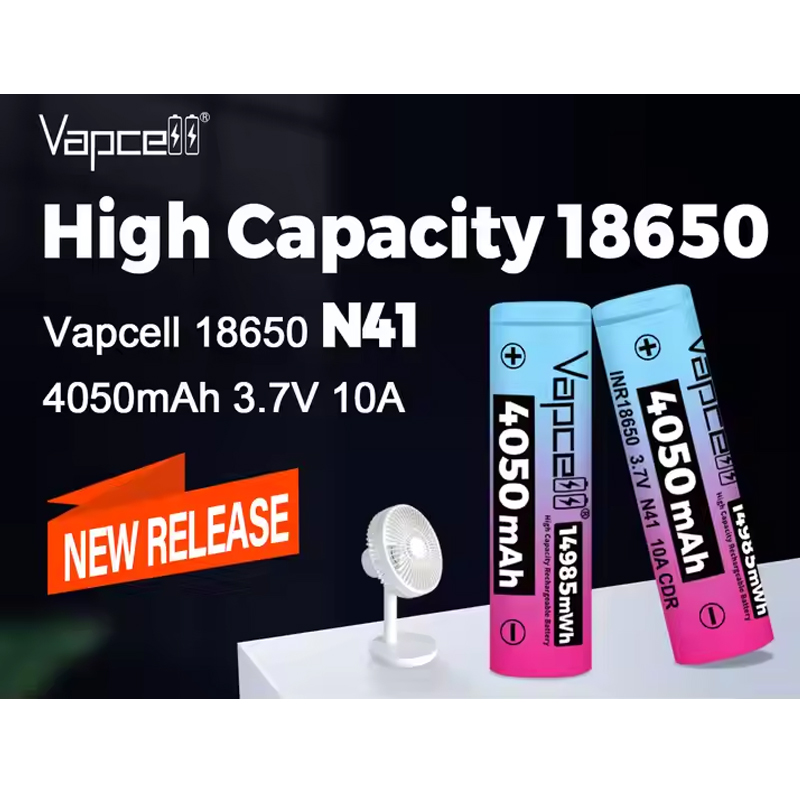 Original Vapcell N41 INR 18650 Battery 4050mah 10A 3.7V Highest Capacity Rechargeable Li-ion Battery for Flashlight Toys
