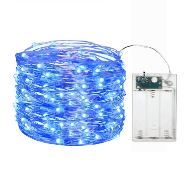 Fairy Lights Led 2 * Aa Batterij Aangedreven Kerst Bruiloft Decoratie Guirlande Indoor Outdoor Party Decoratie Licht String: Blauw / 2M 20LEDS